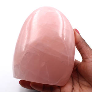 Piedra de Cuarzo Rosa Natural en Forma Libre, Cristal Pulido, Piedra de Palma Natural Curativa - Product Image 2