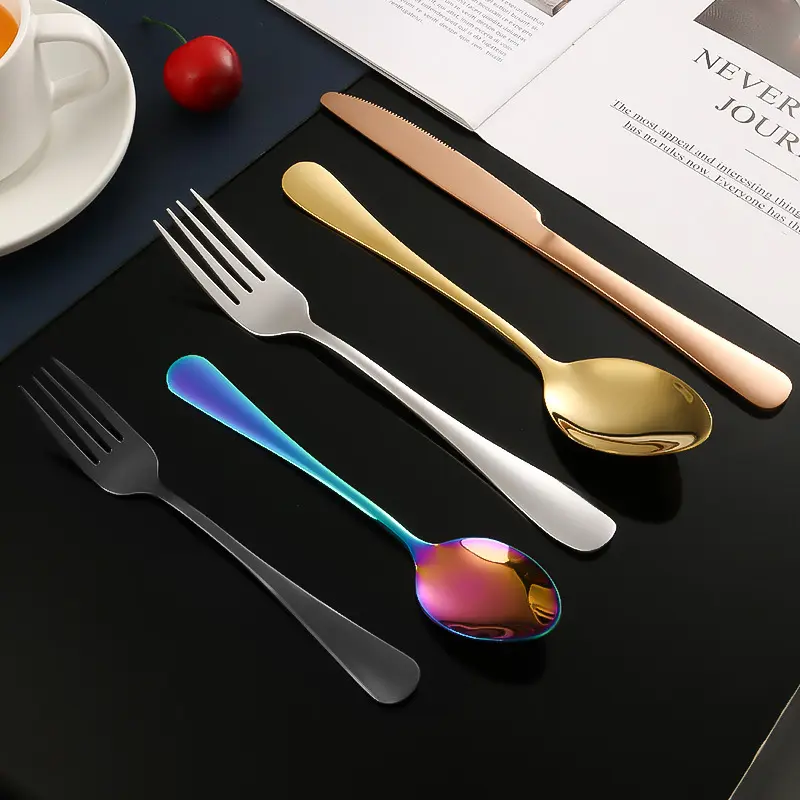 Hot Sale Stainless Steel Gold Flatware Set Knife Fork Spoon Silverware Wedding Cutlery Set