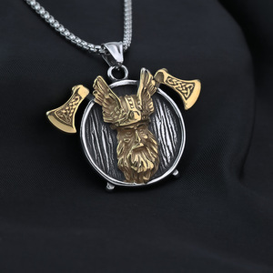 Collar con Colgante Vikingo de Odín, Acero Inoxidable, Diseño de Alas Vintage para Hombre, Geométrico Asimétrico, Joyería de Regalo - Product Image 2