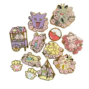 Custom cute cartoon lovely hard soft enamel pins wholesale cloisonne metal brooch pins cheap lapel pins badge
