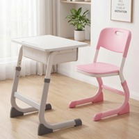 Ensemble de bureau et chaise d'école élémentaire réglables en hauteur, en bois de haute qualité, pour salle de réunion scolaire et salle de classe