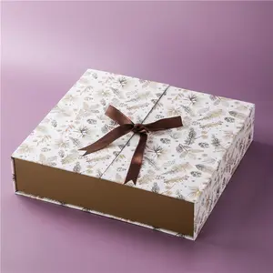 Wholesale Gift Packaging Box Custom Cardboard Gift Boxes Present Folding Wedding Gift Box With Ribbon