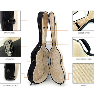 Offre Spéciale Housses et étuis d'instruments haut de gamme Étui de <span class=keywords><strong>guitare</strong></span> <span class=keywords><strong>classique</strong></span> solide Étui <span class=keywords><strong>rigide</strong></span> de <span class=keywords><strong>guitare</strong></span> noir-blanc - Product Image 2