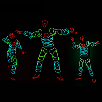 Costume de fête de Noël lumineux avec fil lumineux EL LED, vêtements de scène pour spectacle nocturne, vêtements de nuit, accessoires