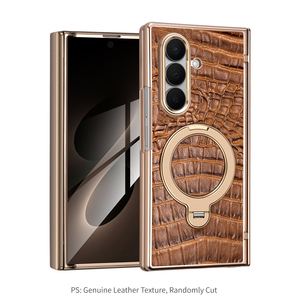 เคสโทรศัพท์หนังแท้สุดหรู พร้อมที่ยึดแม่เหล็กสำหรับ Samsung Fold 6 7 8 Flip 6 7 8 - Product Image 3