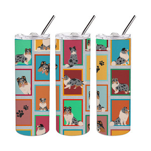 Beaucoup de gobelets fins en acier inoxydable Blue Merle Sheltie - Product Image 5