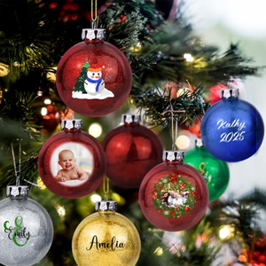Ensemble de 60 mm de boules de Noël en verre transparent, décorations modernes à suspendre pour l'arbre de Noël - Product Image 5