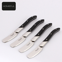 Couteau à fromage OEM&ODM, couteau à steak Laguiole en acier inoxydable avec manche en bois noir pour coffret cadeau