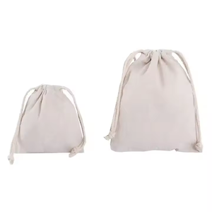 Sac à cordon en toile de coton naturelle avec logo personnalisé, sérigraphié, à simple ou double cordon - Product Image 3