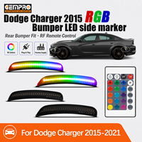 Untuk Dodge Charger 2015-2021 Lampu Penanda Samping Bumper Depan Belakang LED RGB 4PCS Set RF Remote Plug Play Grosir