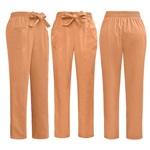 Pantalons droits pour salon de beauté et spa pour femmes, tissu en polyester fin, élastique, à séchage rapide, couleur unie, ensembles de blouses d'infirmière - Product Image 2