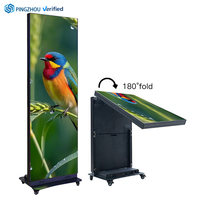 Pantalla LED Plegable para Carteles, Venta Directa de Fábrica, P1.25, P1.5, P1.8, P2.5mm, Pantalla LED de Pie para Interiores con Proceso GOB