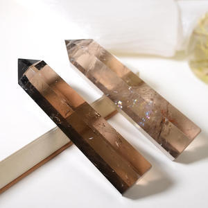 Vente en gros de tour de cristal de quartz fumé poli de haute qualité, pierre naturelle de guérison, pour la décoration énergétique - Product Image 3