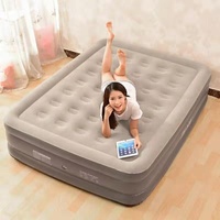 Matelas Gonflable Pliable 3 Couches Taille Queen Personnalisé avec Housse Floquée Capacité 2 Personnes pour Camping, École, Chambre Moderne