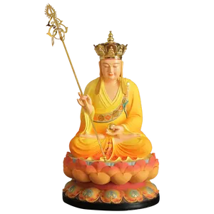 الراتنج Dizang بوديساتفا في المنزل يكرس بوذا الحلي الصقيل الأصفر رسمت سووا ثلاثة القديسين البوذية الديكور