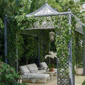 Gazebo de Hierro Forjado a Mano con Cúpula de Vidrio Teñido, Artesanía Tradicional para Jardín o <span class=keywords><strong>Finca</strong></span> Histórica - Product Image 2
