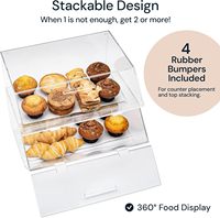 Boîte à pain de comptoir et vitrine de boulangerie-Acrylique transparent-Organisateur de pâtisserie à 1 niveau-Présentoir à biscuits et cupcakes