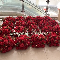 EG-WD94-2 80cm Faux Grande Boule De Fleur Bourgogne Centres De Table Soie Artificielle Boule De Fleur De Rose Rouge