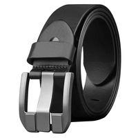 Cinturón Casual de Cuero Vacuno para Hombre, Longitud Personalizada, Hebilla de Pin, Reversible, Estilo Moderno, para Negocios, Venta al por Mayor/Menor, Stock, Jóvenes