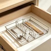 Tiroir de rangement en métal pour couverts, ustensiles de cuisine, cuillères et baguettes