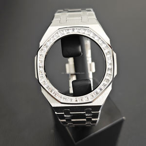 Haut de gamme <span class=keywords><strong>Ga</strong></span> <span class=keywords><strong>2100</strong></span> <span class=keywords><strong>métal</strong></span> remplacer la bande en acier inoxydable 316L Mod Kit boîtier de montre ensemble carré diamant G Ga2110 choc Ga2100 - Product Image 4