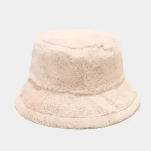 Cappello da pescatore da donna Fuzzy in pelliccia calda invernale personalizzato con Design alla moda personalizzato