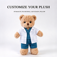 Ours en peluche personnalisé, jouet en peluche brodé, rembourré en coton PP, poupée Docteur/Infirmière pour cadeaux d'entreprise, usine OEM