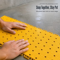 Dalles de sol extérieures antidérapantes à emboîtement, tapis de drainage pour garage et lavage de voitures, dalles modulaires en PVC sans outil pour atelier, piscine, salle de bain