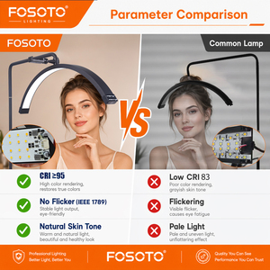 Lámpara LED FOSOTO Beauty Gold <span class=keywords><strong>Moonlight</strong></span> para Pestañas, Luz de Anillo LED para Camilla de Salón, Lámpara para Pestañas con Soporte para Teléfono para Spa y Estética - Product Image 4