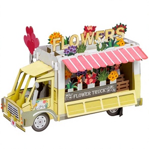 3D Flower Truck Pop Up Greeting <b>Card</b> Paper Craft Decorative Valentine's Day <b>Gift</b> <b>Card</b> - Product Image 1