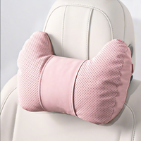 Coussin de soutien lombaire et appui-tête pour voiture de classe S en corne de bœuf avec suède de yacht et rembourrage en coton nuage, oreiller réglable pour le cou et le corps