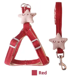 Modis baru pola padat nilon tali anjing <span class=keywords><strong>Harness</strong></span> berjalan tali rompi empuk Fitur - Product Image 6
