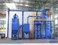 Salle de sablage utilisée pour le nettoyage d'objets à structures complexes et de grands volumes