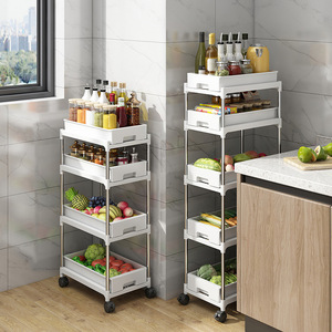 Ripiano di conservazione del cassetto della <span class=keywords><strong>cucina</strong></span> tirare fuori portaspezie per armadi da <span class=keywords><strong>cucina</strong></span> sotto il lavello dal pavimento al soffitto cremagliera di frutta e verdura - Product Image 4