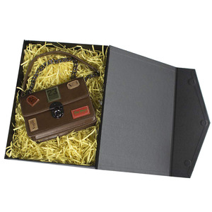 Caja de embalaje de papel magnético plegable de regalo de cartón rígido negro personalizado al por mayor - Product Image 4