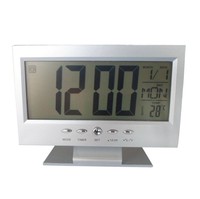 Jam Meja Digital Layar LCD Besar dengan Kalender dan Kontrol Suara
