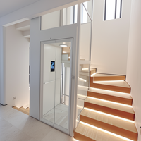 Herstellerpreis Kleiner Hausaufzug für 2-4 Personen, Schachtloser Leiser Wohnvilla-Aufzug mit Glaskabine, CE ISO Zertifiziert