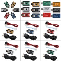 Kit de bricolage d'arcade à 2 joueurs avec lumière d'alimentation LED Encodeur USB Code Board Zero Delay Gamepad Controller-13 Button Cable 4 Joystick