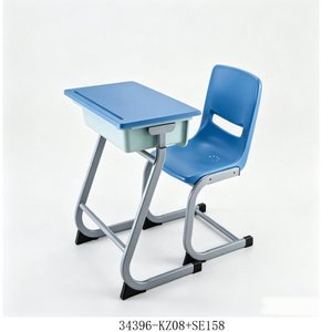 Adjustable Height School Desk And <b>Chair</b> With Blue Top And Metal Frame For Child Use Model 34396-KZ08 - Product Image 3