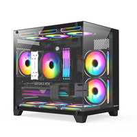 Maßgefertigtes Mini MATX ITX Tisch-PC-Gehäuse Gaming-Gehäuse PC-Gehäuse RGB Gamer-Gehäuse Micro ATX Tower