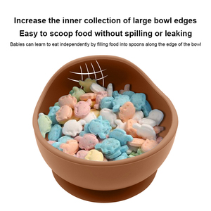 Bol à ventouse en silicone personnalisé, sans BPA, de qualité alimentaire, pour bébés, tout-petits et enfants, vaisselle pour les repas, assiette ronde - Product Image 2