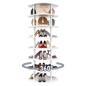 Rotating Shoe Rack 7 Layer 360 Degree Circular <b>Storage</b> Space Saving Organizer For <b>Wardrobe</b> Standing Type - Product Image 2