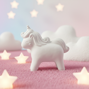 Licorne blanche en argile, plâtre, jouet en céramique créatif et mignon, bricolage pour enfants, figurine d'<span class=keywords><strong>action</strong></span> peinte au graffiti, poupée - Product Image 2