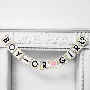 Personnalisable Vintage Or Bordure IT'S GIRL Lettre Fleur Drapeau Levant Décorations Murales Bébé Fille Garçon Fête D'anniversaire Tir - Product Image 4