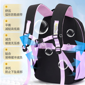 New Cartoon School <b>Backpack</b> for Primary Students Boys Girls Grades 1-6 Large Capacity Lightweight air Cushion Straps Polyester - Product Image 5