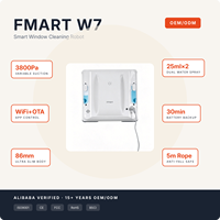 Robot nettoyeur de vitres FMART W7 en promotion avec batterie de 750 mAh et protection contre la coupure de courant de 30 minutes