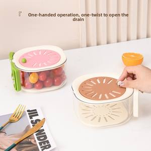 Cesta de agua Dali para el hogar, cesta de frutas telescópica con filtración 2 en 1, cesta de verduras deshidratadas engrosada con tapa - Product Image 5