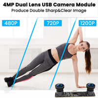 Caméra stéréo 3D ELP Global Shutter 1200P 60fps à haute vitesse, double objectif synchronisé, caméra USB grand angle sans distorsion pour la réalité virtuelle