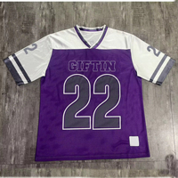 2025 moda özel baskı gençlik Retro amerikan futbolu formaları kırpılmış boy Boxy Fit Jersey boş örgü futbol tişörtü
