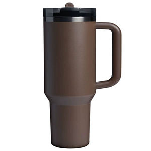 Gobelet de camping en plein air de grande capacité en vrac, gobelet de 40oz à teinture glycine avec poignée et paille, vente en gros - Product Image 2